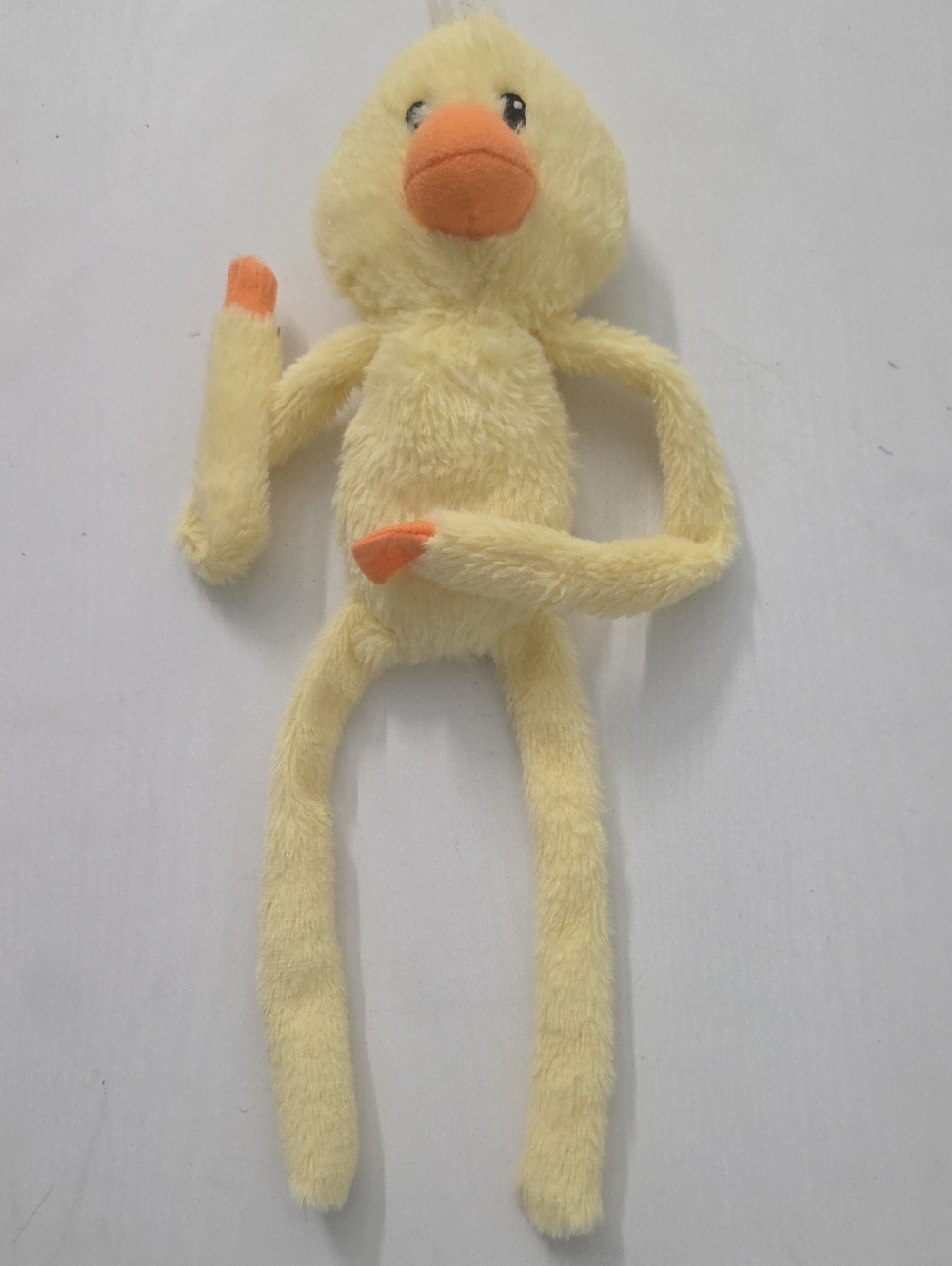 Source Unknown Plush Yellow Monkey with Orange Beak and Accents